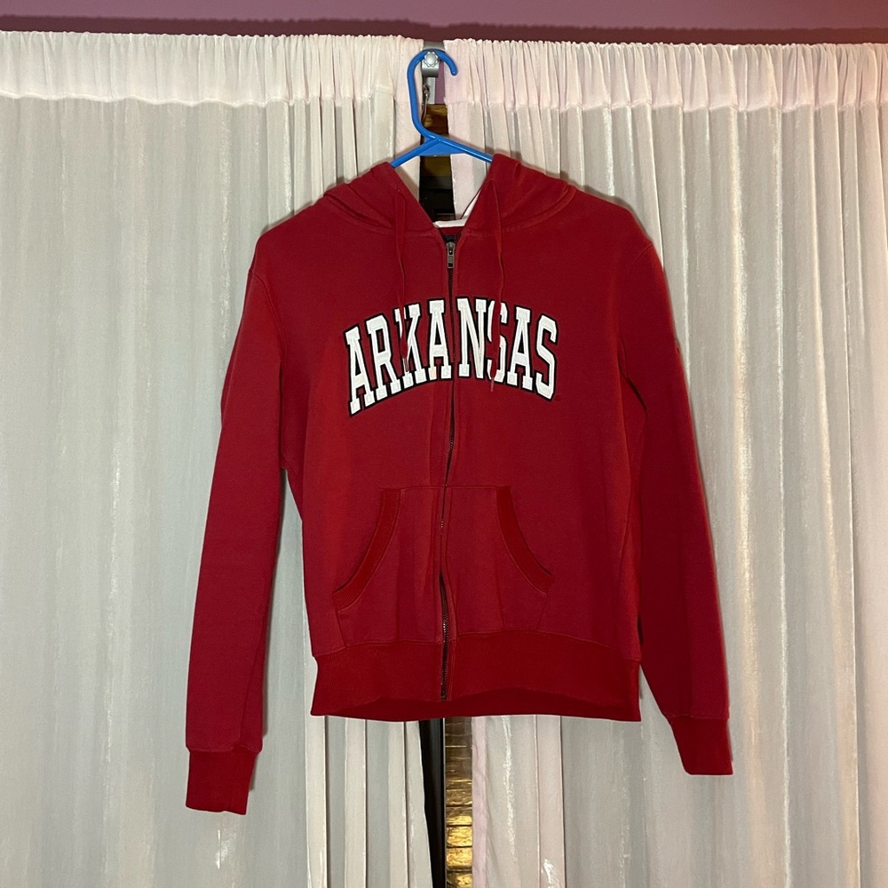 Vintage University of Arkansas Red Zip-up with Hood